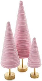 Pink Velvet Trees Pedestal Set of 3, Girl Nursery, Valentine Tree Tabletop, Coquette Room Decor, Cozy Gift for, Pastel Mantel Accent, Teen Room (Pink) by YourHeartsContent