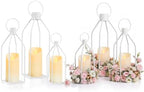 Elegant White Decorative Lanterns Set of 6-19/16/13 Inch by kehail