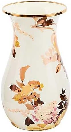 MACKENZIE-CHILDS Enamel Tall Vase, Wild Rose White by Unknown