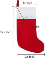 24 Pack Felt Christmas Stockings, 19 Inches Grey and White Christmas Stockings, White Cuff with Gold Trim Christmas Stockings for Family Christmas Holiday Decorations - Image 2