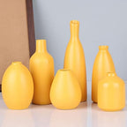 Yellow Ceramic Bud Vases Set of 6, Mini Vases for Farmhouse Mantel, Shelf & Fireplace, Home Accents for Living Room, Entryway, Bathroom, Kitchen, Office, Bulk Table Decor - Image 7