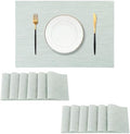 Leetaltree Mint Cream Placemats Set of 12 - Heat Resistant Non-Slip Place mats for Dining Table, Washable Durable PVC Vinyl Woven Table Mats（Mint Cream, 12） by Leetaltree-ArtatEveryTable