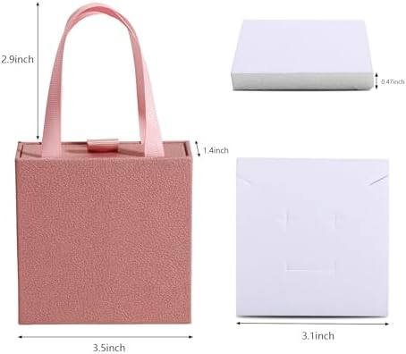 40 pcs paper boxes 9 x 9 x 3.5 cm, pink luxury gift storage, jewelry gift storage box for earrings necklaces bracelets rings - Image 2