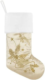 GEXWORLDWIDE GEX Christmas Stockings 6 Pack for Family 20" Large Gold Sequins Silk with Soft Faux Fur Embroidered Classic Fireplace Tree Decorations Hanging Ornament for Xmas Season Decor (Set of 6) - Image 5