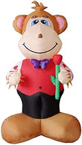 6' Air Blown Inflatable Valentine's Day Monkey Holding Rose Yard Decoration Y319 by AIR+CHARACTERS