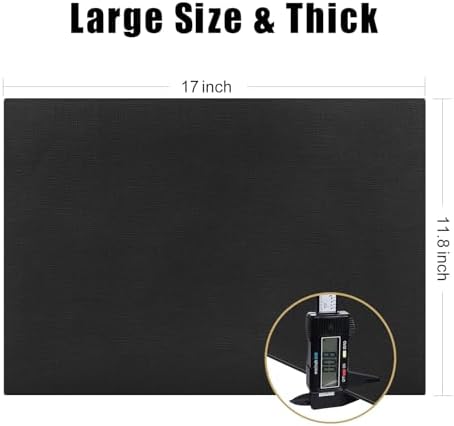 Homaxy PU Faux Leather Placemats for Dining Table, Set of 6, Black - Image 5