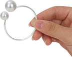 KPOSIYA Pearl Napkin Rings Set of 200 Silver Napkin Holder for Table Decor - Image 4