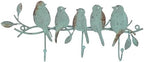 SOFFEE DESIGN Vintage Metal Wall Mounted Coat Rack with 3 Hooks, Birds on Tree Branch Hanger Key Holder Wall Organizer for Hats, Towels, Clothes, Scarves, Jewelry Wall Decoration - Green by SOFFEEDESIGN