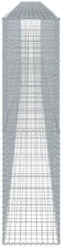 vidaXL Gabion Basket with Cover 393.7"x19.7"x78.7" Galvanized Iron - Image 6