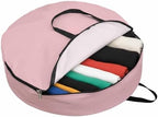 36 Inch Round Storage Bag 1 Pack,Pure Color Pink Waterproof Wreath Storage Container with Handles&Zipper Monochrome Closet Organizer Bags Garland Box - Image 2