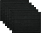 ZeeMart Linen Checked Farmhouse Placemats Set of 6, Black 13x19in - Image 7