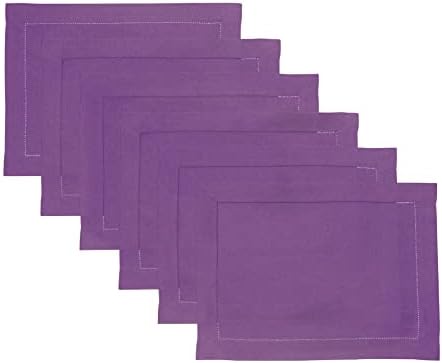 Solino Home 100% Pure Linen Woven Placemats Purple, 14 x 19 in, Set of 6 by SolinoHome