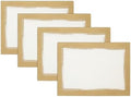 Villeroy & Boch Metallic Brushstroke Modern Linen Blend Placemat Set, 14 Inches x 20 Inches, Set of 4, Ivory and Gold by ElreneHomeFashions