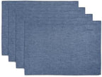 Solino Home 100% Linen Placemats Blue Denim, Athena 14 x 19 in, Set of 4 by SolinoHome