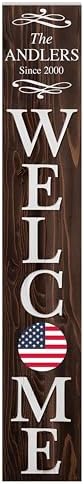 Personalized Welcome Sign for Front Door, Custom Welcome Sign for Porch Outdoor Welcome Home Decorations, 48"x8" PVC Sign (Design 7) - Image 2
