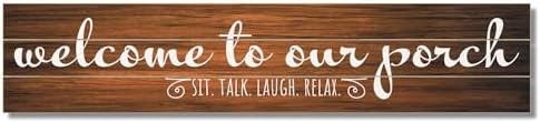 Highland Home Welcohme to our Porch Horizontal Wooden Entryway Sign by CounterArt