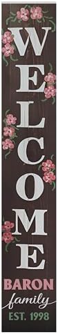 Personalized Welcome Sign for Front Door, Custom Welcome Sign for Porch Outdoor Welcome Home Decorations, 48"x8" PVC Sign (Design 24) - Image 2