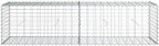 vidaxl Gabion Basket with Cover - Versatile Outdoor Decoration/Structure - Galvanized Iron - 78.7"x19.7"x19.7" - Silver - Image 5