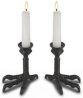 NIKKY HOME Gothic Clawfoot Taper Candle Holders Set of 2, Halloween Decor by NIKKYHOME