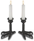NIKKY HOME Gothic Clawfoot Taper Candle Holders Set of 2, Halloween Decor by NIKKYHOME