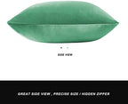 GIGIZAZA Decorative Throw Pillow Covers 20 x 20,Mint Turquoise Sofa Pillow Covers Velvet,Set of 4 Decor Square Cushion Covers - Image 4