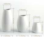 hjn Ceramic Vase Set of 3 White Flower Vase for Home Decor, Modern Decorative Vases for Flowers/Ideal Shelf Decor/Table/Living Room/Kitchen/Office-White - Image 4