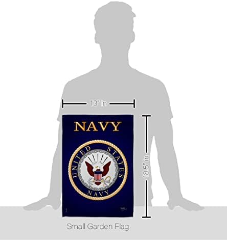 Navy Garden Flag - Set Wall Holder Armed Forces USN Seabee United State American Military Veteran Retire Official - House Decoration Banner Small Yard Gift Double-Sided Made In USA 13 X 18.5 - Image 2