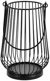 LUGBAR Black Metal Wire Candleholder Lantern, Medium, 12 Inch by Unknown
