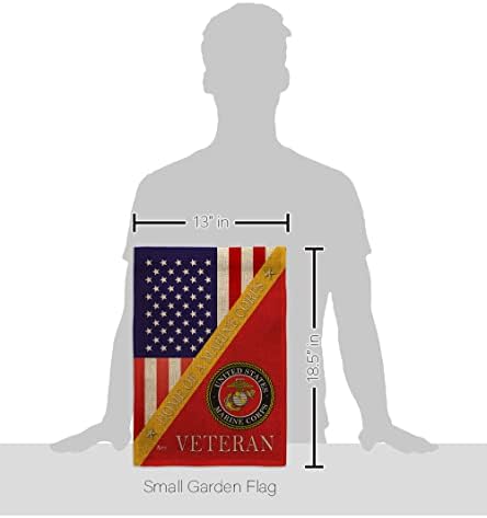 Home of Marine Corps Burlap Garden Flag - Set Wall Holder Armed Forces USMC Semper Fi United State American Military Veteran Retire Official - House Banner Small Yard Gift Double-Sided 13 X 18.5 - Image 2