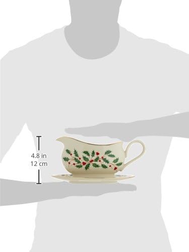 Lenox Holiday Porcelain Christmas Gravy Boat with Stand, 16oz - Image 3