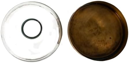 Creative Co-Op Sophisticated Glass Cloche with Metal Tray, Clear and Antique Brass - Image 4
