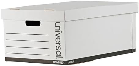 Universal One Lift-Off Lid File Storage Box, Legal, Fiberboard, White, 12/Carton (95221) by Universal