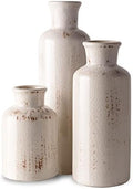 Ceramic Vase Set - 3 Small Vases,KAYLYNN Ceramic Vases for Rustic Home Decor, Living Room Decor, Table Décor, Bookshelf, Mantel Decor, Vases for Centerpieces, Vases for Flowers, Decorative by KAYLYNN