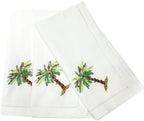 Embroidered Cloth Napkin Palm Tree Cotton Napkins Set of 6, 20x20 Hemstitch Table Napkins Machine Washable, Daily & Christmas, Great Present Ideas by Unknown
