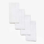 Solino Home 100% Pure Linen Napkins White Hemstitch, 20 x 20 in, Set of 4 by SolinoHome