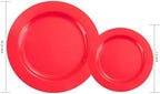 FLOWERCAT 60PCS Red Plastic Plates - Heavy Duty Red Plates Disposable for Party - Include 30PCS 10.25inch and 30PCS 7.5inch for 30 guests Birthday Party & Events &4th of July - Image 2
