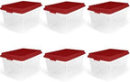 Holiday Storage Bins Clear 72Qt Stackable 6-Pack by Unknown