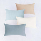 MONDAY MOOSE Decorative Throw Pillow Covers Cushion Cases, Set of 4 Soft Velvet Modern Designs, Mix and Match for Home Decor, Pillow Inserts Not Included (12x20 inch, Beige/Light Blue) - Image 6