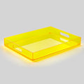 ATZYmolin 16"x12" Large Acrylic Serving Tray, Vanity Platter, Neon Yellow by ATZYmolin