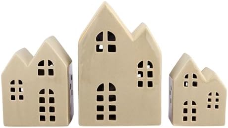 Santa Barbara Design Studio Christmas Village - 3-Piece Ceramic House Holiday Décor Set, Medium, Tan by SantaBarbaraDesignStudio