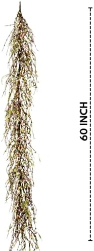 60" Pip Berry Garland - Artificial Spring and Summer Decorative Garland with Pink Purple Green Cream Berries, Perfect for Front Door, Mantel, Centerpiece and Table Display Seasonal Décor - Image 5