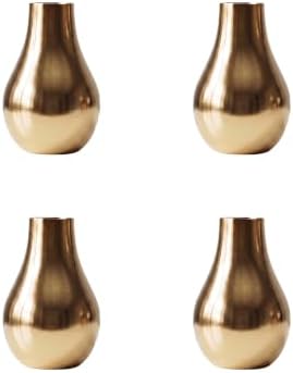 Serene Spaces Living Floral Bud Vases, Stylish Flower Vases for Centerpieces at Weddings, Party Tables, Dining, Thanksgiving, Fall Decor, in Various Shapes (Shiny Pear Bud Vase - Pack of 4) by SereneSpacesLiving
