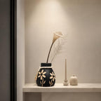 Living Room Decor Flower Vase，Black Farmhouse Wood Vases Aesthetic,Office Flower Pot for Desk, Rustic Coffee Table Bookshelf Laundry House Decorations,Kitchen Decor and Accessories - Image 6