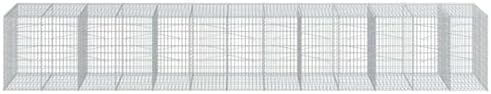 vidaXL Gabion Basket with Cover 255.9"x39.4"x39.4" Galvanized Iron - Image 5