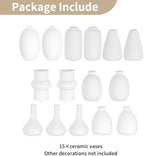 NUPTIO Small White Ceramic Vase: 15 Pcs Assorted Vases - Image 6