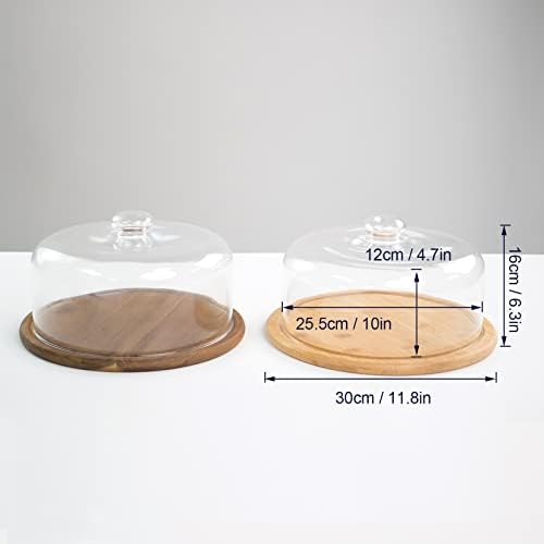 10.2''Glass Dessert Dome with Base, 11.8" Decorative Cake Tray - Image 7
