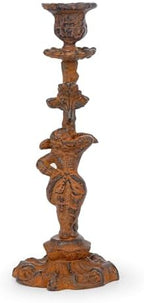 Sungmor Vintage Cast Iron Candle Holder, 10.2in White Duke Figurine Design by Sungmor
