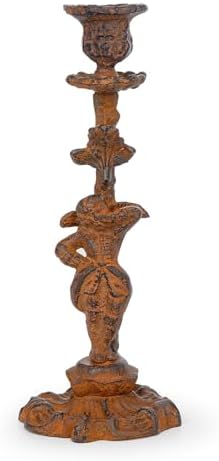 Sungmor Vintage Cast Iron Candle Holder, 10.2in White Duke Figurine Design by Sungmor