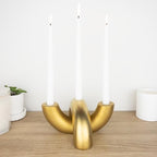 Taper Candle Holder Set - Candle Stick Holders for Dining Room Table, Entryway Table, or Fireplace Mantel - Modern Candelabra Home Decor (Gold) - Image 5