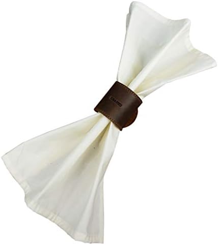 Hide & Drink, Leather Napkin Ring (6 Pack), for Place Setting, Wedding Receptions, Dinner & Holiday Parties, Home Decoration, Handmade :: Bourbon Brown - Image 5